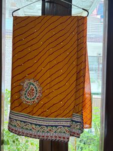 Royal Marwari Elegance – Handcrafted Bandhej Saree