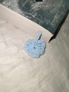 Crochet Heart Bookmark – Sky Blue