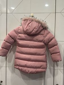 Girls&#39; Pink Puffer Coat with Fur Hood