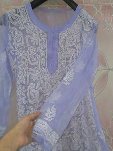 Beautiful Lavender Lukhnow Kurti