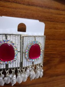 Statement Gemstone Dangle Earrings