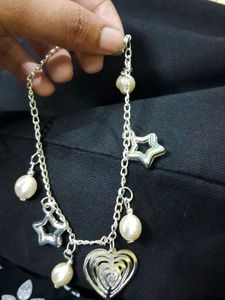 Charming Silver-Toned Pearl &amp; Star Bracelet