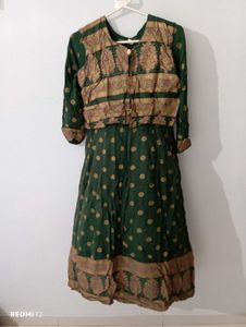Green Floral Print Kurta