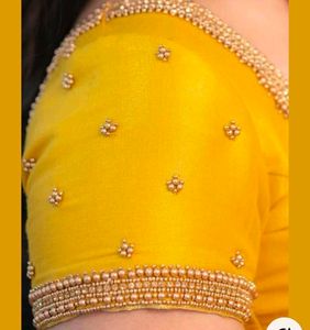 💛Yellow Maggam Work Blouse
