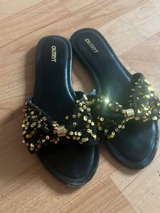 Beautiful Black Golden Flats
