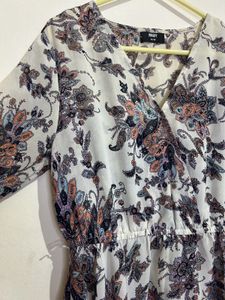 Elegant Floral Print Midi Dress