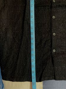 Black Transparent Half Sleeve Shirt