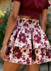 Floral Tiered Mini Skirt