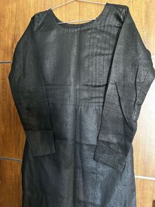 Shiny Black Straight Kurti