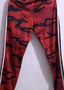 Red Camo Print Pants
