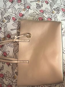 Blush Pink Tote Bag With Mini Pouch