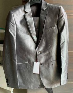 Stylish Metallic Grey  coat pant Suit