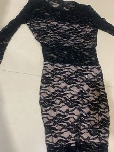 Elegant Black Lace Long Sleeve Dress