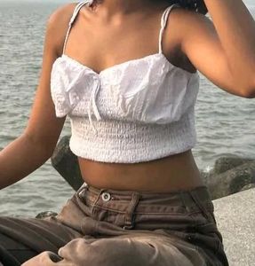 White Cute Stylish CROP TOP