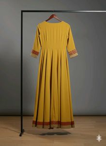 Mustard anarkali gown.💛