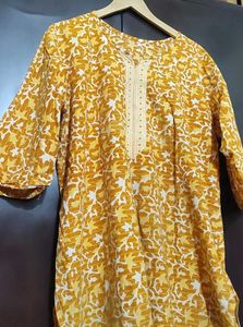 Musturd Printed Kurti For Girl Or Woman 42 Bust