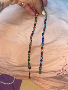 2 In 1 Multicolour American Diamond Necklace