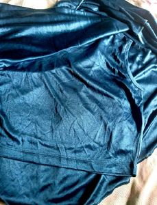 Blue Ruffle Crop Top