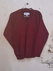 Burgundy V-Neck Sweater