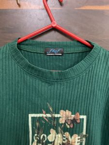 Green Floral Crop Top