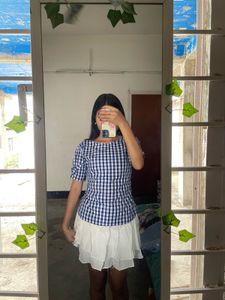 Blue Gingham Top