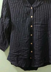 H&amp;M Striped 3/4 Sleeve Button-Up