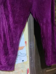 Elegant Purple velvet Kurta Set