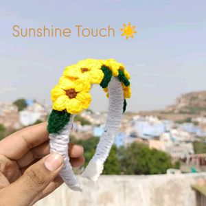 Crochet sunflower Hairband 🌻💫✨🧶