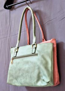 👜 Shoulder Bag | side1-Pink | Side2- Pista Green