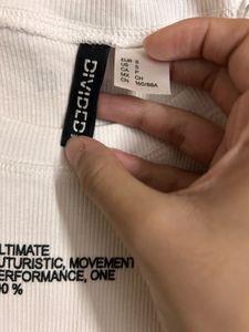 H&amp;M Typographical Embroided Ribbed Fitted Tee
