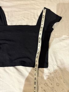 Black Square Neck Crop Top