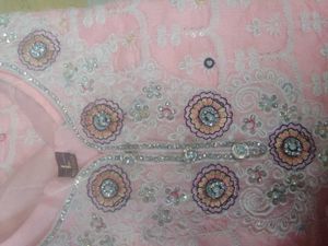 Elegant Peach Kurta Pant With Net Dupatta