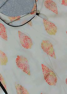 Printed Cream Kurti