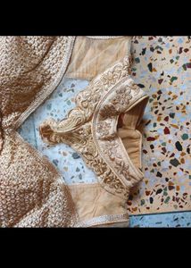 Gold Embroidered Saree Blouse