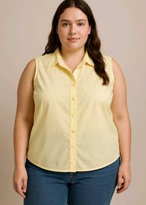Basic Editions Shirt Top Women's Size XL Yellow