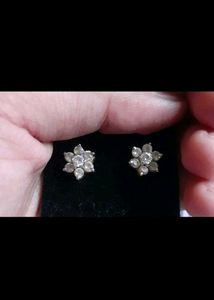 Swarovski Diamond Flower Earrings