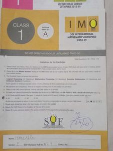 Question Paper Olympiad Class 1