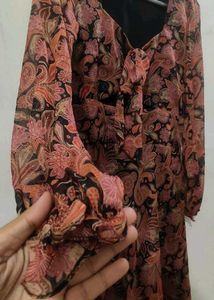 Retro Paisley Print Dress