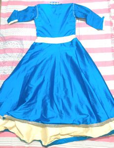 Blue Embroidered Ethnic Dress