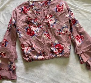 Floral Bell Sleeve Blouse