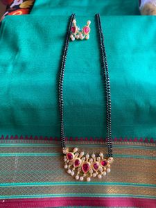 Red And Green  Stone Mangalsutra Set