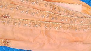 chinon hevy Jaipuri sarees with blouse