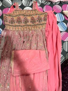 Embroidered Pink Ethnic Gown