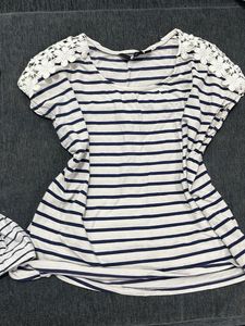 Combo-Chic Striped Tunic Top with Lace Detail