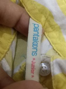 Pantaloons Yellow White Dress