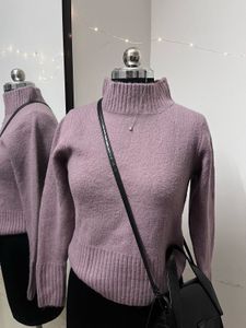 Purple High Neck Sweater