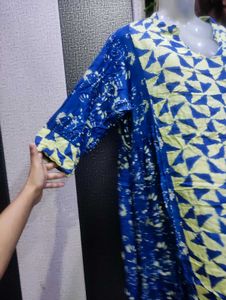 Blue &amp; Yellow Print kurta 3XL