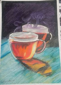 A frame which displays the feeling of hot tea