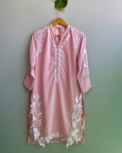 Pakistani 3 Piece Baby Pink Suit Set