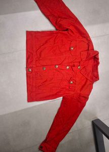 Red Denim Jacket - Stylish &amp; Trendy